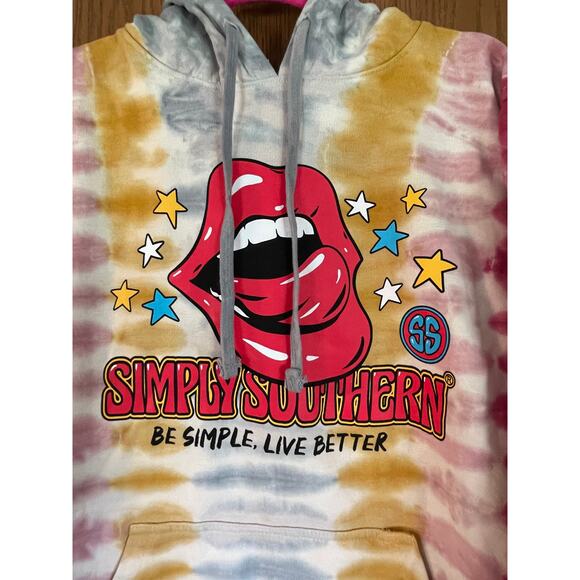 Simply Southern Tie-Dye Size Small Hoodie PTP 21” “Be Simple Live Better” - Picture 3 of 8